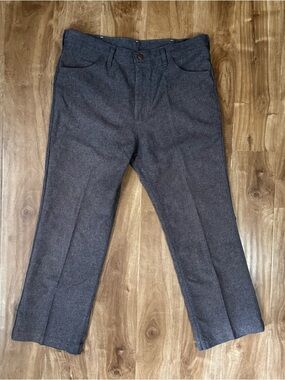 Wrangler Wool Tweed Gray Dress Pants Regular Fit Straight Leg Men's 34x28